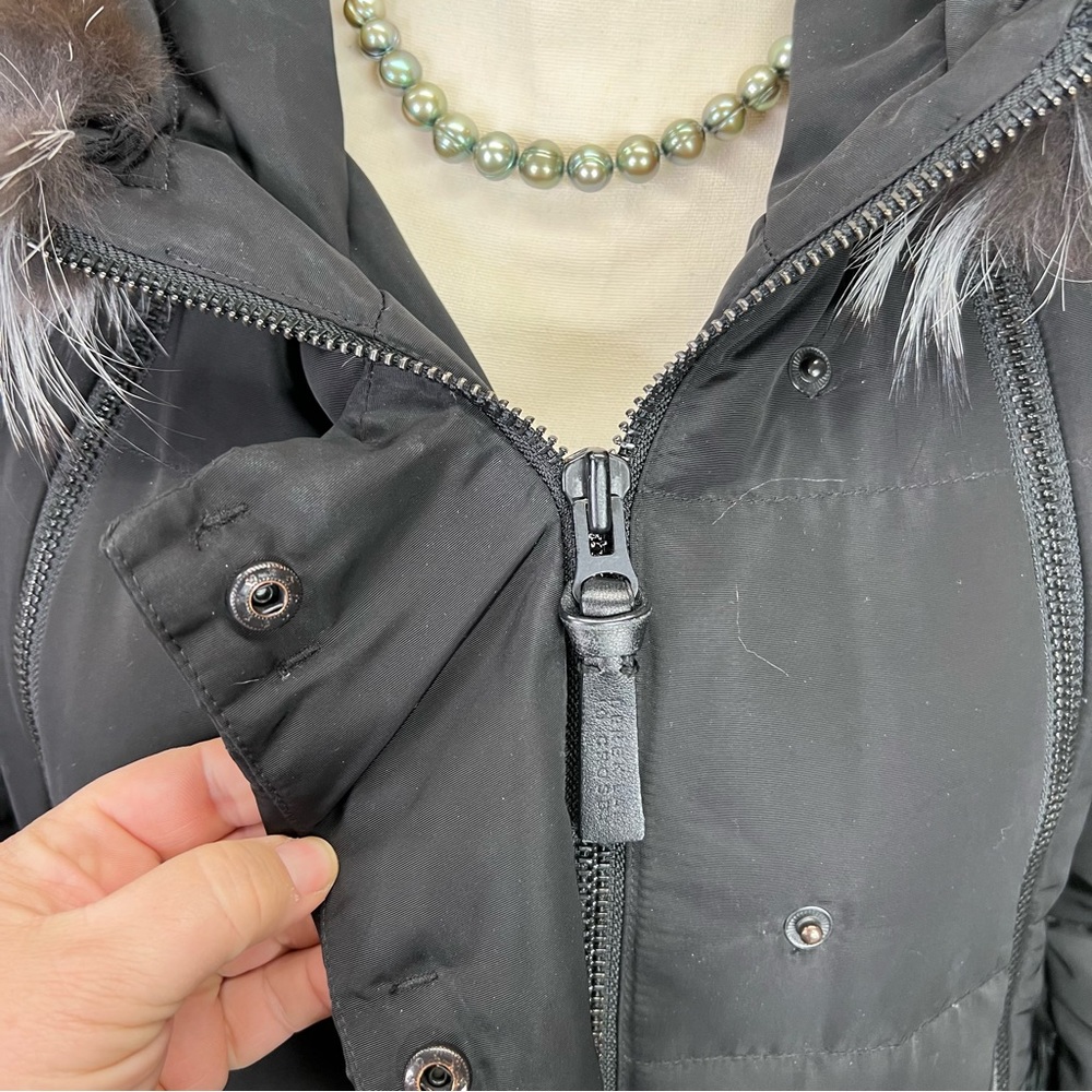 DEREK LAM 10 CROSBY Black Designer Cozy Duck Down and Fox Fur Parka, XS - Picture 6 of 16